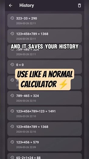This calculator actually saves history and let's you tap to copy #app #anime #calculator #android