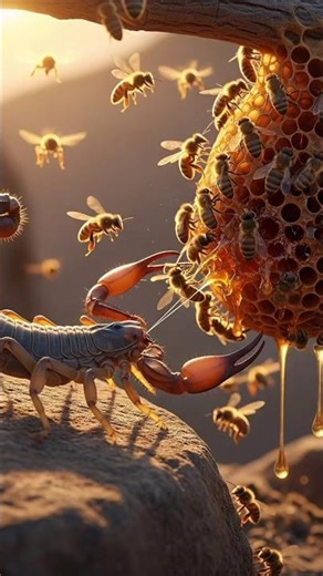 The Ultimate Showdown: Scorpion vs. Swarm of Bees🐝