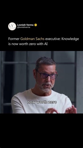 Former Goldman Sachs executive Raoul Pal just said knowledge is worth zero. #artificialintelligence