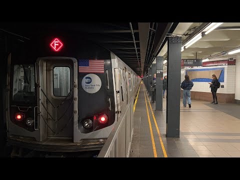 NYC Subway: R160 (E) (F) Trains @ Court Sq-23 Street (PM Rush)