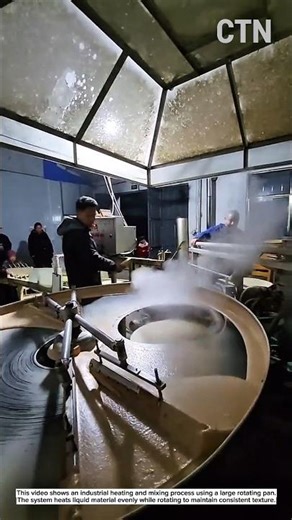 Industrial Heating & Mixing Process | Large Rotating Pan Technology