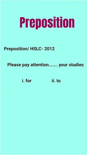 Preposition for HSLC and HS exam#english #vocabulary