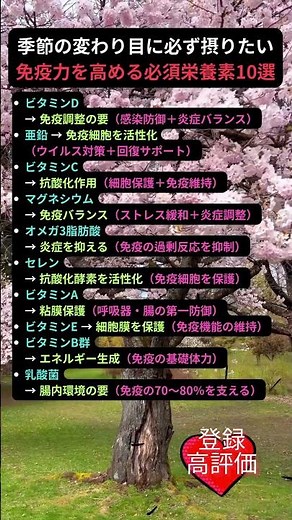 季節の変わり目に必ず摂りたい 免疫力を高める必須栄養素10選