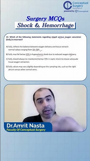 NEET SS MCQ Explained: Mixed Venous Oxygen Saturation | High-Yield Concept | Dr. Amrit Nasta