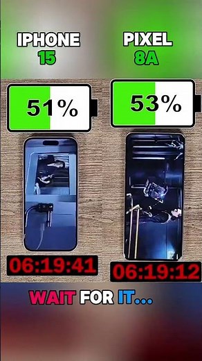 🤯 PIXEL 8A VS IPHONE 15 BATTERY TEST