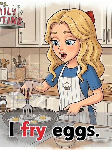 📘Learn English With Fun | Daily Activities - Kitchen 02 ❤️❤️💕❤️ #LearnEnglish #EnglishForBeginners #EnglishA1 #EnglishA2 #SimpleEnglish