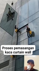 Curtain wall glass installation process #luxuryhomes #hardwork #goresalumunium #reelvideo | Irwanul jaman