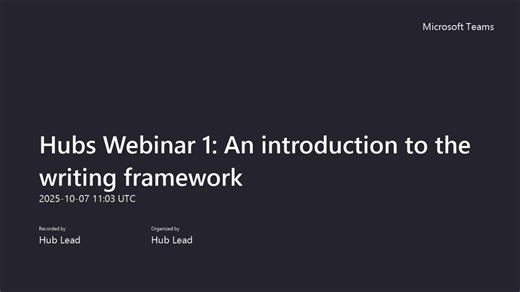 Hubs Webinar 1 An introduction to the writing framework-20251007_120321-Meeting Recording