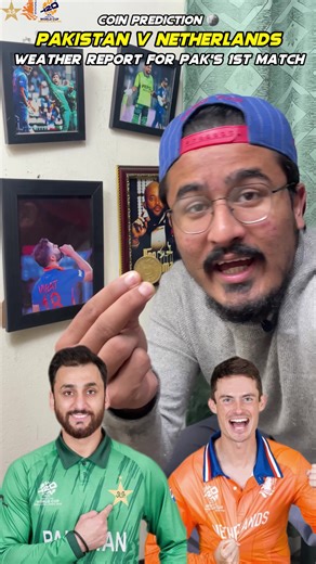 Coin Says WHAT? 🪙😱 | Pakistan vs Netherlands T20 WC Weather Report 🌦️🏏 #foryou #babarazam #cricket #fyp #tiktok