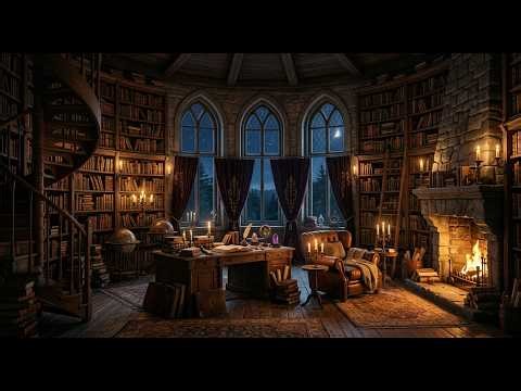 Wizard Tower Library Ambient - 8 Hour Loop for Sleep, Study & Relaxation