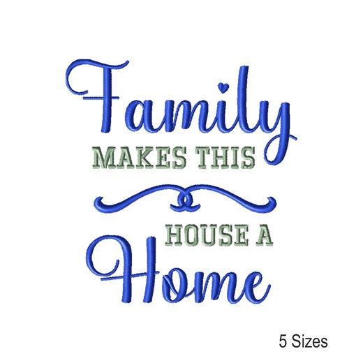 Family Machine Embroidery Design: Word Art Instant Download Embroidery Files (5 Sizes) - Etsy