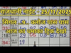 Rajdhani Night - 25/11/2025 | Satta Matka Trick | Open | Jodi | Close | Rajdhani Night Chart | Fi...