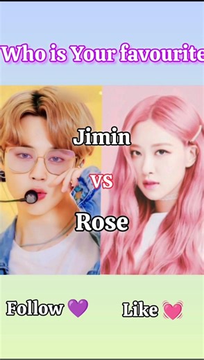 Jimin💜VS Rose❤️(No hate)#bts#blackpink#trending#btsshort#youtubeshorts#jimin#rosé#viral#viralshorts