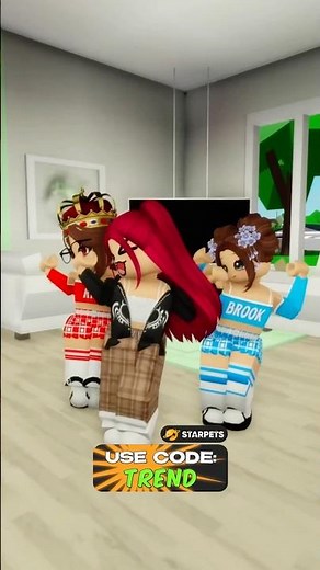 brook and riley did the you spin me round trend with me!!🤩💞#robloxshorts #roblox