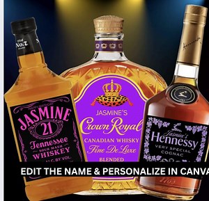 Custom Birthday Liquor Bottle Label Template: Instant Download - Etsy
