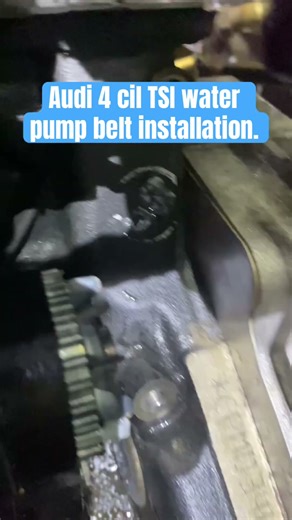 Audi TSI water pump belt installation.