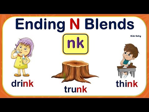 Ending Consonant Blends nk for UKG| Ending Blends nk | Phonic Blends |n blends |nk words -Kids Entry