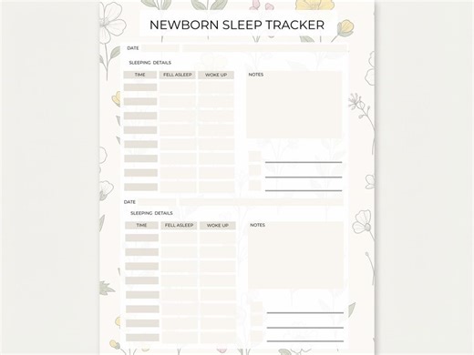 Newborn Sleep Tracker Printable | Baby Sleep Log | Infant Sleep Routine Planner | Minimal Baby Tracker PDF - Etsy