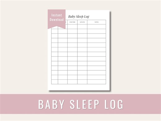Baby Sleep Log Printable, Newborn Tracker, Minimalist Design (digital Download) - Etsy