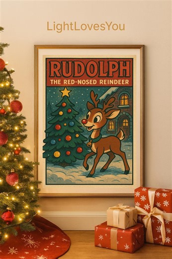 Vintage Rudolph Reindeer Print: Retro Christmas Decor (digital Download) - Etsy