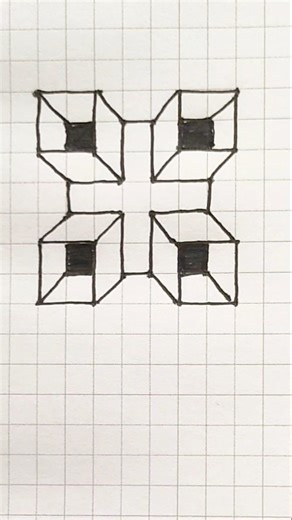 How to draw a 3D cube easy trick ✏️ #shorts #howtodraw