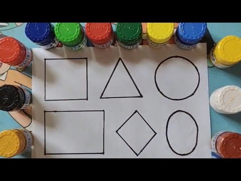 Shape Coloring for Kids. Let's Color Shapes! Easy Activity for Toddlers and Preschoolers.