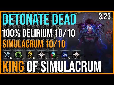Poe 3.23 - Elementalist - Detonate Dead - King of Simulacrum - Path of Exile Builds