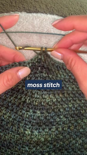 MOSS STITCH SC in chain 1 gaps CH1 ♾️ #mossstitch #crochet #crochettiktok #crochettok #yarntok #merinowool #tulipcrochet #crochettutorial #crochethook #crocheter
