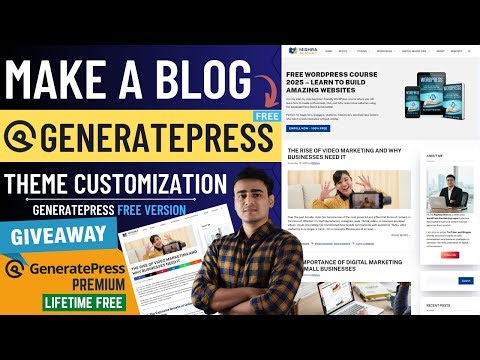 Make a Free Blog Website in WordPress using GeneratePress | GeneratePress Theme Customization