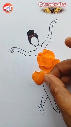 Sketching Ballerina with Flower Petals | #shorts #trending #viral
