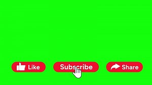 Animated Like, Subscribe and Share Buttons on Green Screen Suitable for Content Social Media