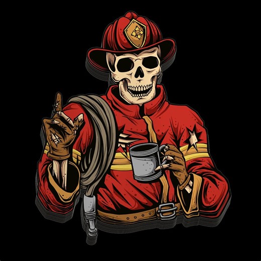 Hotshots Coffee Time Sticker, Wildland Firefighter Humor Decal, Fire Crew Coffee Meme Vinyl Sticker, First Responder Gift, Laptop Sticker