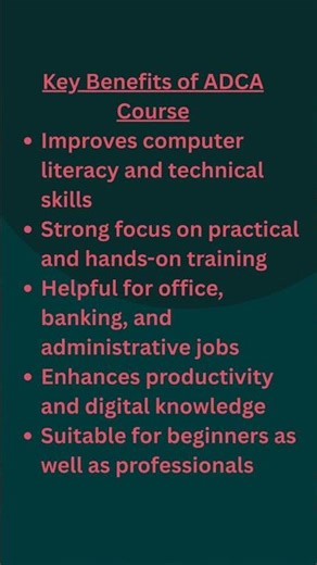 ADCA COURSE IN COMPUTER