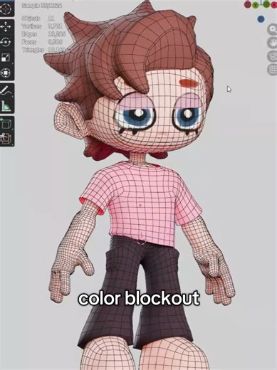 I'll post more progress soon. maybe with a voiceover 🫰#3dcharacter #blender #videogames #gamedev #animalcrossing