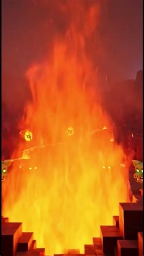 Steve jumping into volcano #scary #minecraft