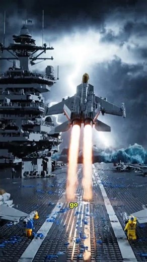 Epic Takeoff! LEGO Fighter Jet Launches from Aircraft Carrier