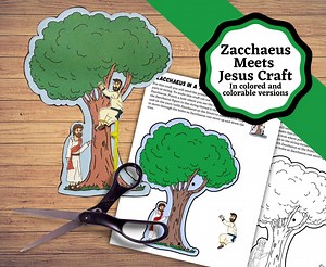 Zacchaeus Meets Jesus, Zacchaeus Climbing up and Down a Tree Kids Bible Craft. Bible Craft for Jesus Coming for the Lost. - Etsy