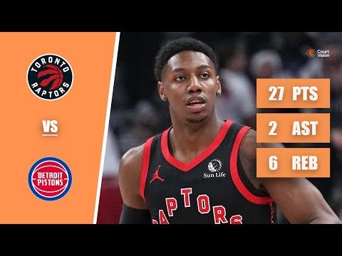 RJ Barrett - 27 Points, 2 Assists, 6 Rebounds vs Pistons - 2025-26 Regular Season