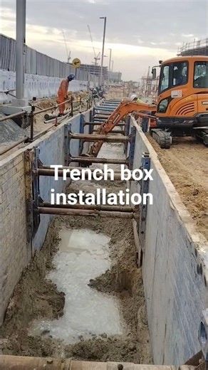 Trench box #shorts #short #shortsfeed #shortsvideo #viral #excavator #construction #uae