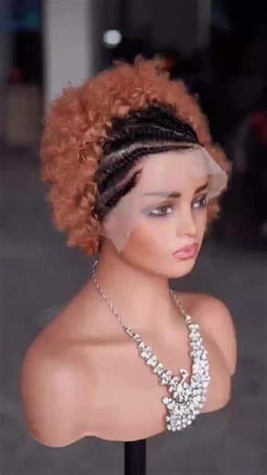 Afro kinky braiding lace frontal wig ombre 30 color.