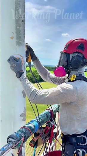 High Altitude Tower Repainting Tool in Action