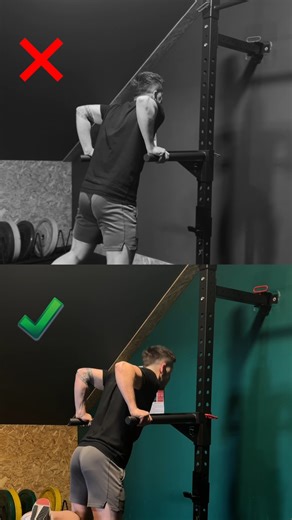 DIP BAR DIPS correct execution ✅ . 🚨 Stop making these mistakes! 🚨 Here’s the WRONG ❌ vs. RIGHT ✅ way to do Dip Bar Dips for max gains and minimal joint stress. Master your form and dip with confidence! 💪🔥 🔑 Technique Tips: 1️⃣ Shoulders down & elbows close – Don’t flare or shrug, protect those shoulders! 2️⃣ Controlled depth – Lower until elbows hit 90°, but don’t bottom out. 3️⃣ Stay tight & stacked – Keep your chest proud, core engaged, and avoid swinging. | Fighting Fit