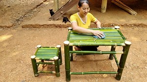 61K views · 930 reactions | How to Design Simple Bamboo Tables and Chairs | Kaleb Mountain life | Facebook