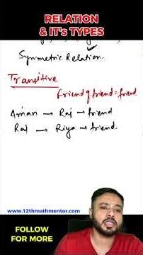 Types Of Relation | CBSE Class 12 Maths #12thmathmentor