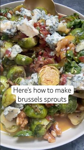 Pancetta, Blue Cheese & Brussels Sprouts Salad with an Orange Vinaigrette Dressing