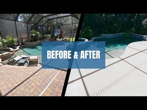 Extreme Modern Limestone Paver Pool Deck Transformation!