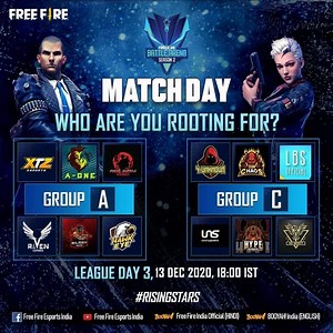 Free Fire Battle Arena : Season 2 League Day 3 Overall standings