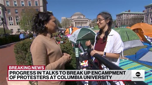 2.3K views · 17 reactions | JUST IN: Progress has been made in talks to break up an encampment of protesters at Columbia University as tensions over the conflict in Gaza rise. Stephanie Ramos is live with the latest. | ABC News Live | Facebook