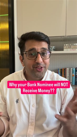 Prof. Vinny Arora | Your Bank Nominee is not the Solution Nominee ≠ Legal Heir ⚠️ Most people believe that once they add a nominee to their bank account or... | Instagram