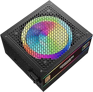 PSU 80+ Gold 850 Watt ATX Fully Modular Power Supply, 120mm Size and Low Noise RGB Fan 0 RPM with 25 RGB Lighting Modes, Full Mod Cables
